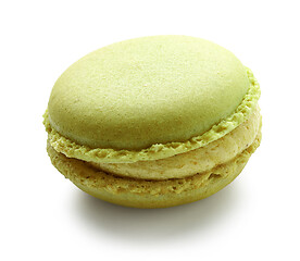 Image showing pistachio macaroon on white background