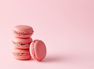 Image showing stack of pink macaroons