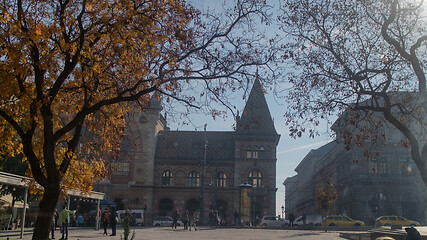 Image showing Square before Great Market Hall in city Budapest, Hungary.