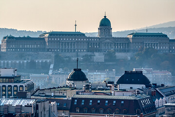 Image showing Morning view to Buda Castle and palace of the Hungarian kings in Budapest.