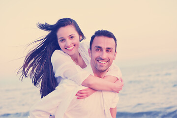 Image showing young couple  on beach have fun