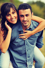 Image showing happy young couple have romantic time outdoor