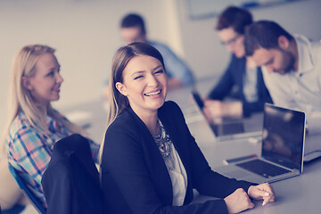 Image showing Business Team At A Meeting at modern office building