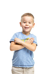 Image showing Full length portrait of cute little kid in stylish clothes