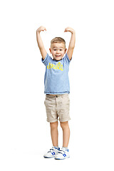 Image showing Full length portrait of cute little kid in stylish clothes