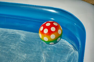 Image showing Ball in the water of a pool