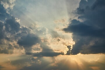 Image showing Sunset sky with clouds