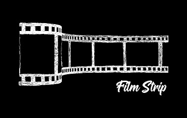 Image showing Film strip vector illustration. Hand drawn 3d style