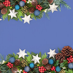 Image showing Christmas and Winter Background Border Composition 