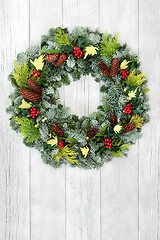 Image showing Winter and Christmas Natural Floral Wreath