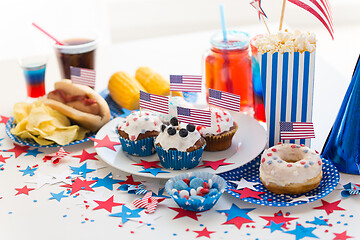 Image showing food and drinks on american independence day party