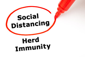 Image showing Choosing Social Distancing Over Herd Immunity Concept