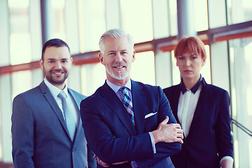 Image showing senior business man with his team at office