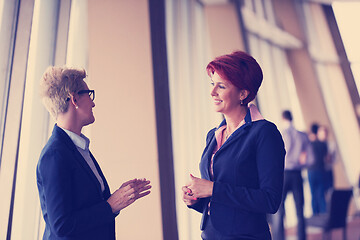 Image showing business woman goup at modern bright office