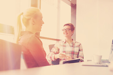 Image showing young business people group on meeting at office