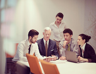 Image showing business people group on meeting at modern startup office