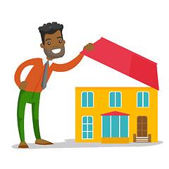 Image showing Young african-american man looking for a new house