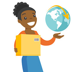 Image showing Business worker of international delivery service.