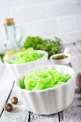 Image showing green noodles from vegetable