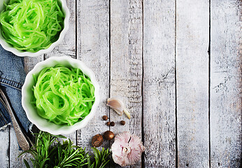 Image showing green noodles from vegetable