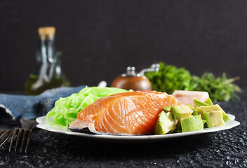 Image showing salmon with avocado