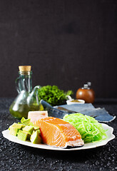 Image showing salmon with avocado