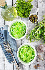 Image showing green noodles from vegetable