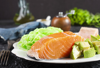 Image showing salmon with avocado