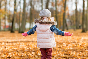 Image showing happy girl at autumn park