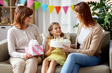 Image showing mother, daughter and grandmother on birthday