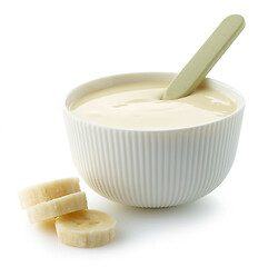 Image showing bowl of banana yogurt