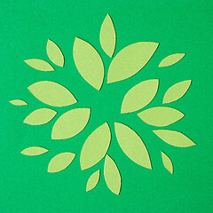 Image showing abstract green paper leaves