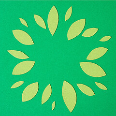 Image showing abstract green paper leaves