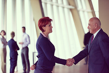 Image showing handshake of business woman and man