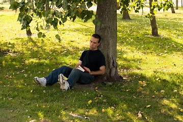 Image showing Man Resting Outside