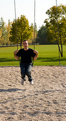 Image showing Adult Man Swinging