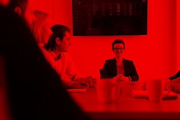 Image showing Group of young people meeting in startup office