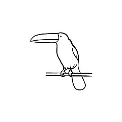 Image showing Toucan hand drawn sketch icon.