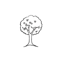 Image showing Fruit tree hand drawn sketch icon.