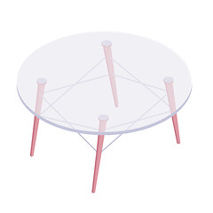 Image showing Isometric round glass table illustration.