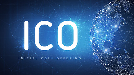 Image showing ICO initial coin offering banner.