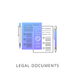 Image showing Neon legal documents vector line icon.