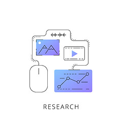 Image showing Neon research vector line icon.