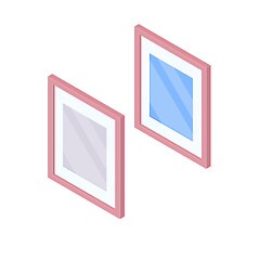 Image showing Mirror with reflection isometric illustration.