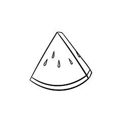 Image showing Piece of watermelon hand drawn sketch icon.