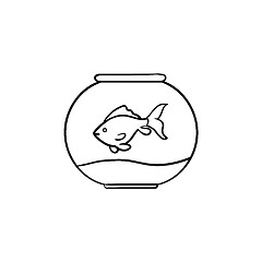 Image showing Fishbowl hand drawn sketch icon.