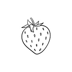 Image showing Strawberry hand drawn sketch icon.
