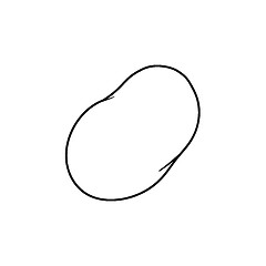 Image showing Sweet potato hand drawn sketch icon.