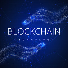 Image showing Blockchain technology futuristic hud banner.