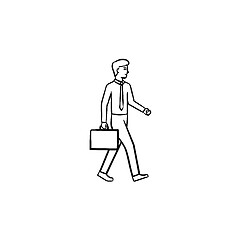 Image showing Employer with briefcase hand drawn sketch icon.